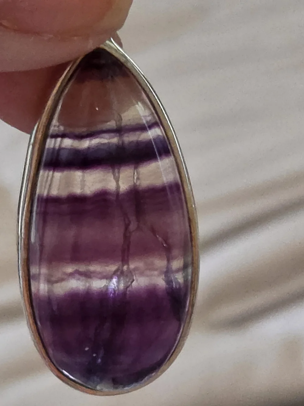 Sterling Silver Amethyst Teardrop Gemstone Pendant